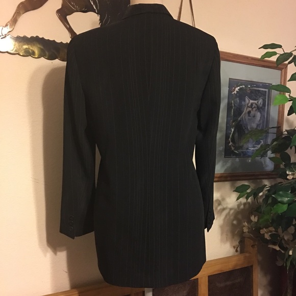 Vintage 90s Alex Garfield pin stripe career jacket - Picture 5 of 8